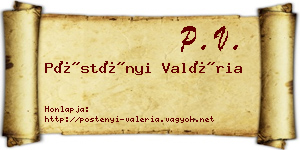 Pöstényi Valéria névjegykártya
